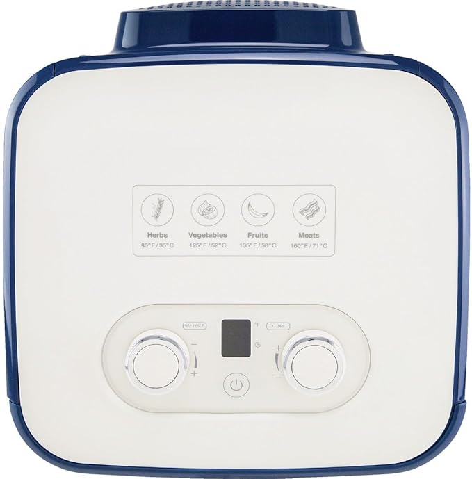 NESCO FD-41B Snackmaster Jr Food Dehydrator, for Beef Jerky, Fruit, Herbs, and Snacks, 4 Trays, Blue