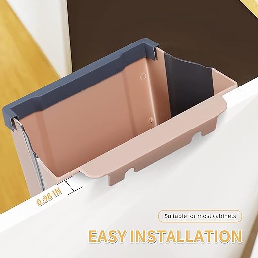 10l Wall-Mounted Kitchen Cupboard Trash Can, Collapsible Food Waste Bin for Cabinets, Ideal for Campervans, Bathrooms, and Motorhomes Coffee
