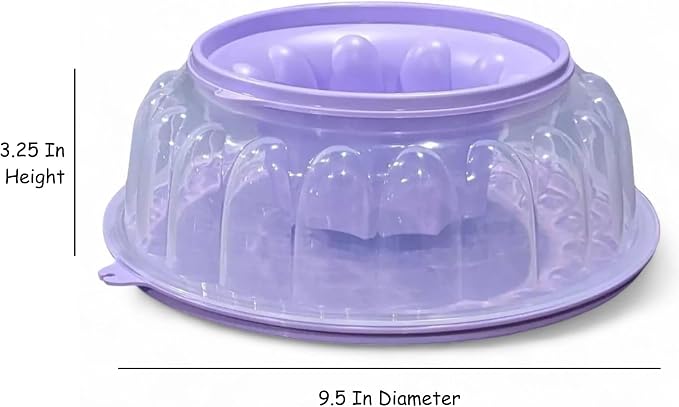 Tupperware Jel Ring Mold 6 cups in Lilac purple
