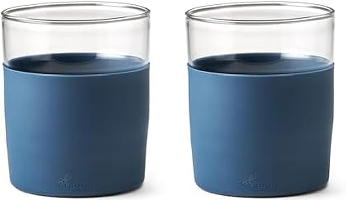 Rabbit Freezable Whiskey Glasses, Set of 2 Chilling Whiskey Glasses with Silicone Sleeve, 8oz No-Dilution Glasses for Whiskey, White Wine and Cocktails, Keep Drinks Cold for Hours, No Ice Needed