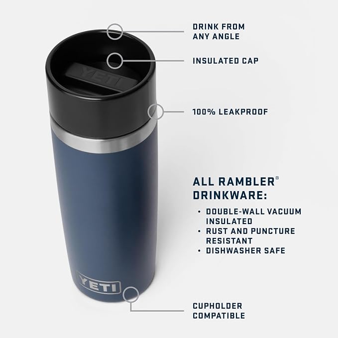 YETI Rambler 16 oz Travel Bottle, Stainless Steel, Vacuum Insulated with Leakproof Commuter Cap, Cape Taupe