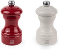 Peugeot Bistro Pepper and Salt Mill Set, 4in - French Design with Adjustable Grinding Precision, Beechwood & Stainless Steel, Enhance Flavors - Durable Cooking Tools (Red/Ivory)