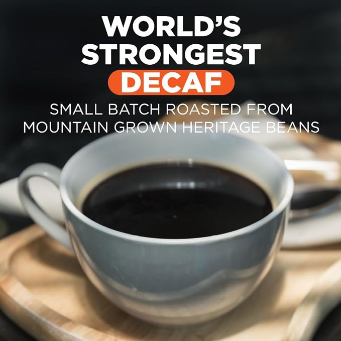 Maud's World's Strongest Decaf Coffee Pods, 50ct, Decaffeinated Dark Roast Coffee in Single Serve Pods – 100% Arabica Coffee, Compatible with Keurig K Cups Maker