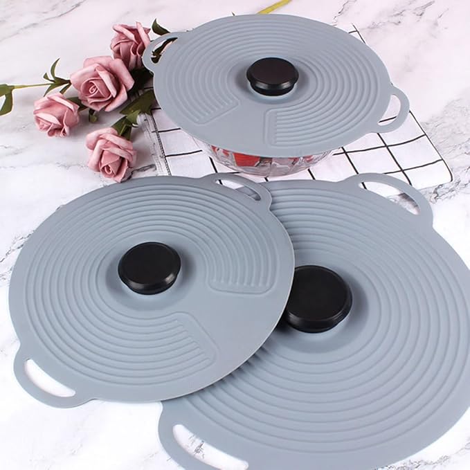 MAGICLULU Silicone Universal Lid for Pots and Bowls Reusable Stretchable Food Storage Cover Heat Resistant Fresh Preservation Lid for Kitchen Containers 12.6X11 Inches