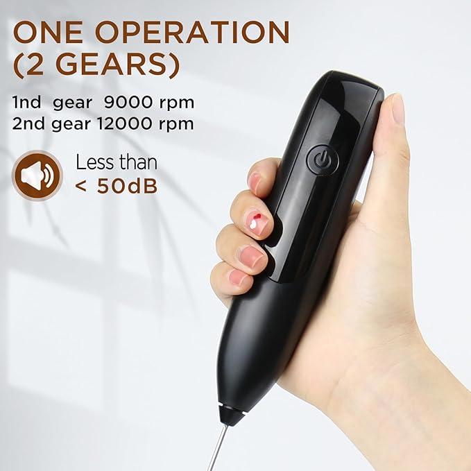 CDQL Fully Automatic Electric Milk Frother, Handheld Milk Frother with Charging Base, Intelligence Electric Milk Frother for Household, Baking