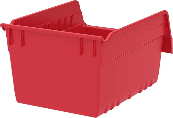 Akro-Mils 30080 Plastic Nesting ShelfMax Storage Bin Box, 12x8x6-Inch, Red (8-Pack)