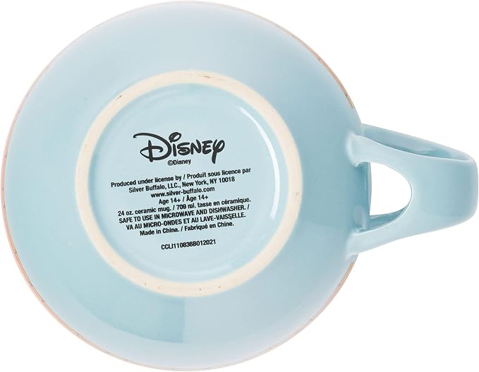 Silver Buffalo Disney Lilo and Stitch Featuring Scrump Ohana Means Family Ceramic Soup Mug Spoon Set, 24 Ounces