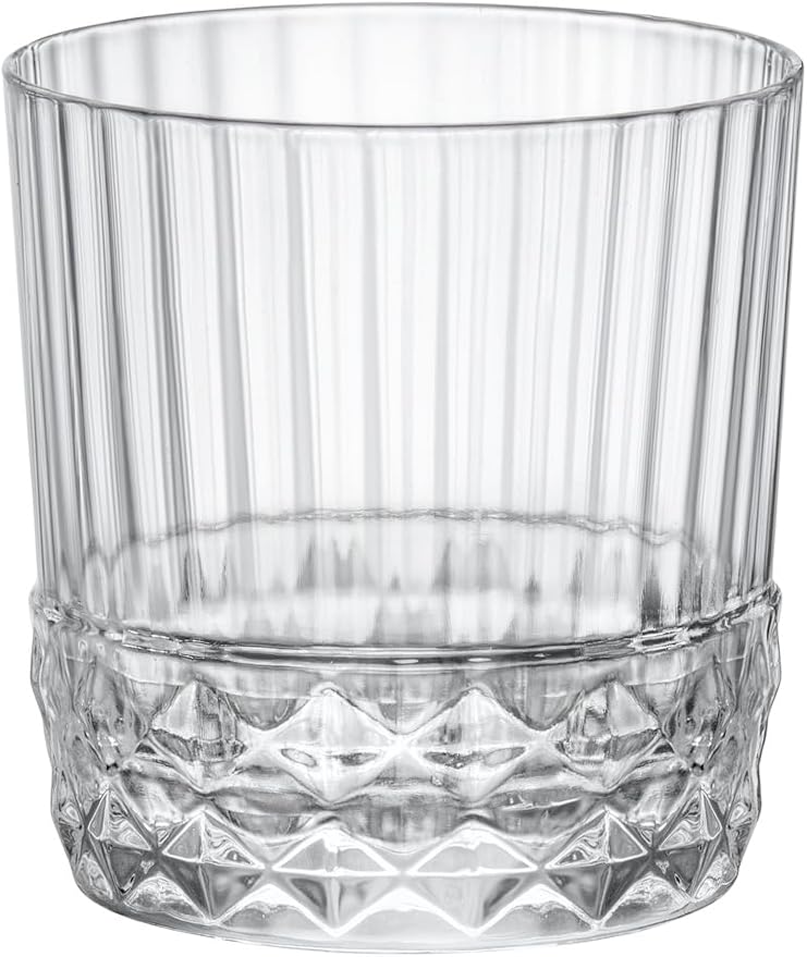Bormioli Rocco America '20s 12.5 oz. Double Old Fashioned DOF Glasses, Clear, Set of 4
