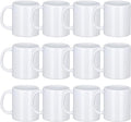 DANALLAN Sublimation Mugs, Premium Coffee Mugs Set of 12 White Ceramic Sublimation Cups 11 oz Christmas Coffee Mug for Soup Tea Milk Latte Hot Chocolate