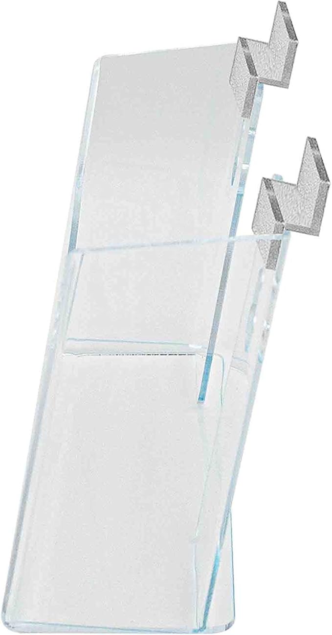 Marketing Holders 12 Pack Slatwall Postcard Holder for 7.5 Inch Wide Advertisement Materials Clear Acrylic Space Saving Literature Display Rack in Retail Stores and Offices No Assembly Required