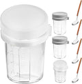 ABOOFAN 4pcs Overnight Oats Glass Jars with Spoons and Airtight Lids, 350ml Yogurt Parfait Containers for Meal Prep and Oatmeal Storage, Reusable Porridge Cooking Cups for Breakfast, Gray