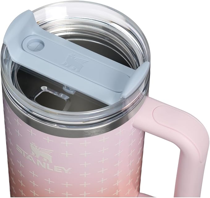 STANLEY Quencher H2.0 Tumbler with Handle and Straw 40 oz Flowstate 3-Position Lid Cup Holder Compatible for Travel Insulated Stainless Steel Cup BPA-Free Sorbet Plus