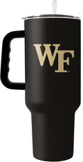 Logo Brands NCAA 40 oz Tumbler with Handle -Stainless Steel Insulated Travel Tumbler with Straw Lid – Powder Coated, Leak-Resistant, Keeps Drinks Hot/Cold – Great for Tailgating, or Everyday Use