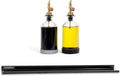 Stoveshelf Kitchen Decor - 30" Stainless Steel StoveShelf + Glass Oil & Vinegar Dispensers - Magnetic Shelf for Stove - Black