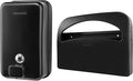 Black Soap Dispenser and Toilet Seat Cover Dispenser
