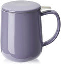 Sweese 20 oz Porcelain Tea Mug with Infuser and Lid, Purple Tea Cup