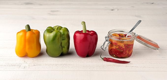 Le Parfait Super Terrine Jar | 7oz/Half Pint (Pack of 4) 200ml French Glass Jar, Airtight Rubber Seal & Glass Lid | Glass Jars for Kitchen Organization and Storage Containers for Essentials