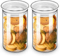 ZENS 37oz Glass Jars Set of 2, Clear Glass Kitchen Canisters with Airtight Lids, Wide Mouth Glass Storage Containers for Cereal, Coffee Beans, Loose Tea