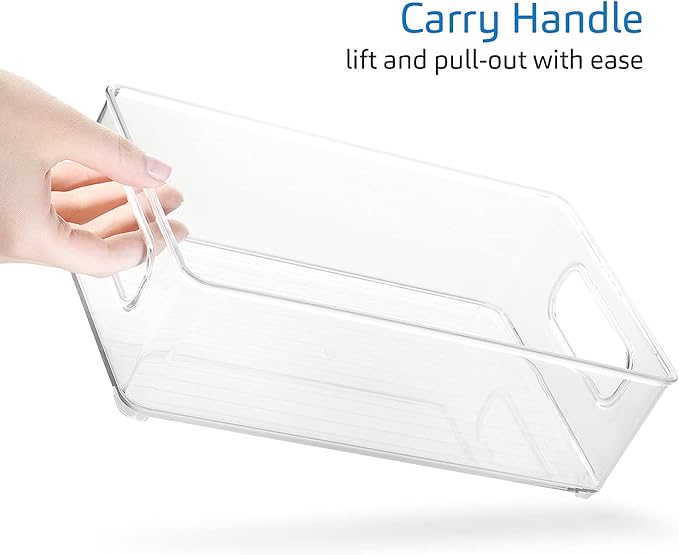 StorageBud Pantry Organization And Storage - Refrigerator Organizer Bins - Stackable Clear Fridge & Freezer Organizer Bins - Great Bins For Pantry, Storage, Organizer, Fridge, Freezer, & More