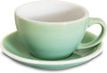 Loveramics Coffee Cup Ceramic, 10 oz Latte Art Cup with Saucer for Cappuccino, Tea, Espresso, Thick - walled stoneware Cappuccino mug Set for Cafe and Barista - Potters Colours (Basil, 10OZ)