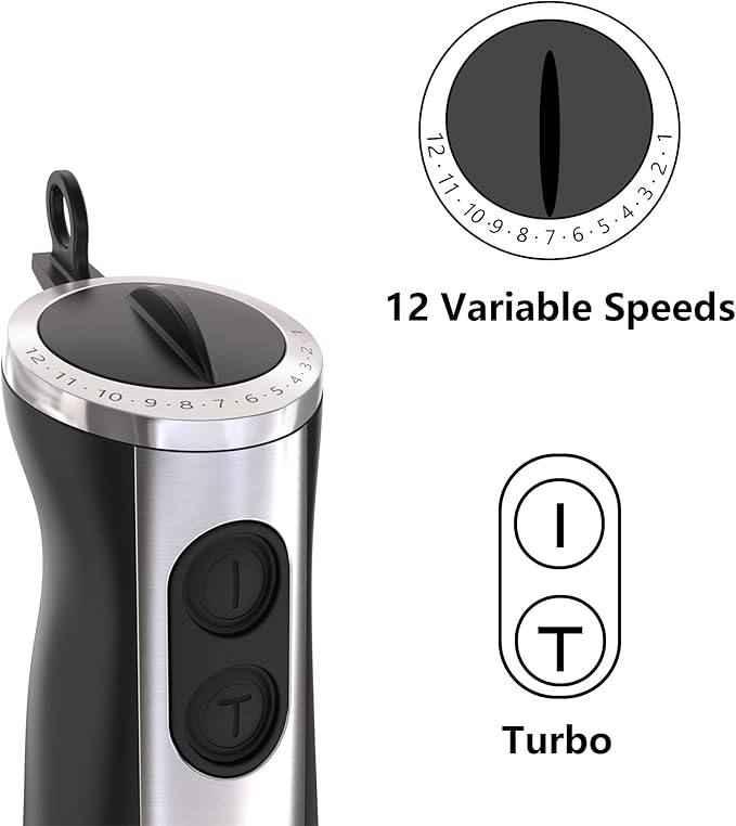 Immersion Blender Handheld,1000W hand blender stainless steel,Stick Blender,2-speed wired mixer, Includes Beaker, Whisk, Frother, for Kitchen, Baby Food Blender,smoothies