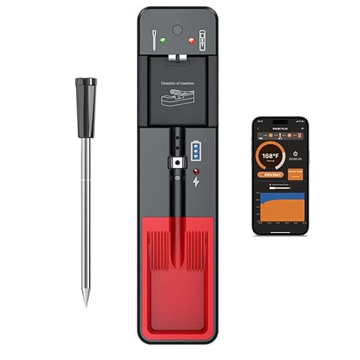 Meat Thermometer, Digital Bluetooth 500FT Wireless, Probe Lasts Up to 16 Hours, Dishwasher Safe, for BBQ/Oven/Grill/Kitchen/Smoker/Outside
