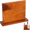 Magnetic Knife Block, Acacia Wood Knife Holder Stand with Strong Magnets, Double Side Knife Storage Rack for Kitchen (Brown)
