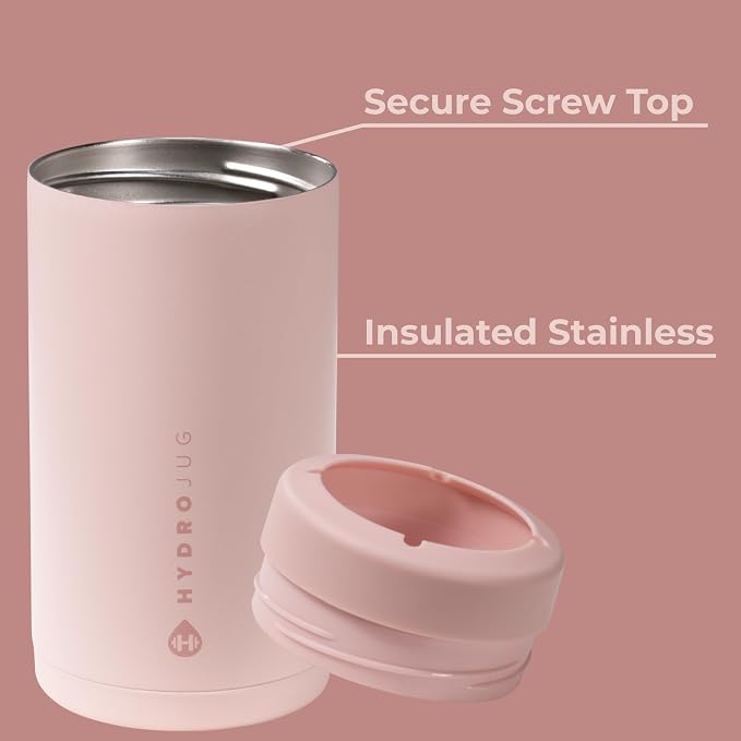 HydroJug Tall Can Cooler 16 oz, Stainless Steel Can Holder, Dusty Rose