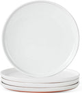 Ceramic Salad Plates Set, 8 Inch, Set of 4, Elegant White | Stoneware, Dishwasher & Microwave Safe, Small Dinner Plates, For Cake, Fruits, Waffle, Pasta, Salad