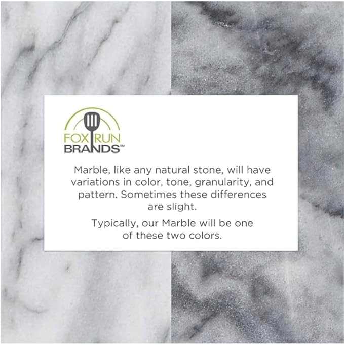 Fox Run Marble French Rolling Pin and Base, 2 x 12 x 2 inches