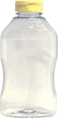 Mann Lake Refillable Hourglass Honey Jars | 1.5 lb Plastic Containers with Yellow Flip-Top Lids | Empty Bottles for Honey Storage & Dispensing | 24-Pack (Honey Not Included)