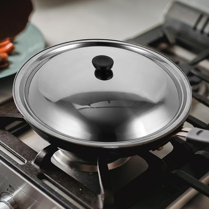 Ciieeo Stainless Steel Pot Cover with Knob Anti-scalding Cooking Tool for Efficient Oil Splash Protection Kitchen Gadget for Warm Food Retention and Steam Cooking