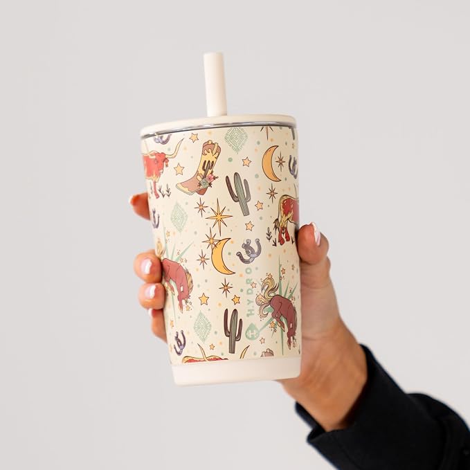 HydroJug Everyday Tumbler 14 oz, Ceramic-Lined Straw Cup, Rodeo
