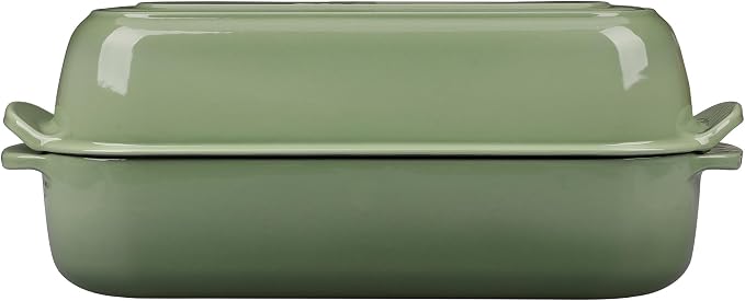 EDGING CASTING Enameled Cast Iron Loaf Pan with Lid, Bread pan, Dutch Oven Bread pan for Homemade Sourdough Bread Baking, 12.5x5.5 inch, 5qt, Pistachio Green
