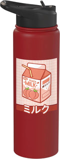 Cute Funny 90s Japanese Kawaii Aesthetic Peach Milk Stainless Steel Insulated Water Bottle