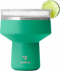 REDUCE Saltini 16 oz Cocktail Tumbler - Insulated Margarita Tumbler with Lid - Keeps Drinks Cold for 10 Hours - 360 Sippable Martini Glass Alternative - Shatterproof, Perfect for Parties - Palm Leaf