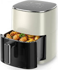 Airfryer 12-in-1,Large Air Fryer 6QT, Square Airfryers Non Toxic, Cooking, Fries, Custard, Chicken Wings, Sea Food, Vegetabels, Nonstick & Easy-Clean Basket, Beige