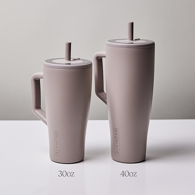 BrüMate Era 30 oz Tumbler with Handle and Straw | 100% Leakproof Insulated Water Bottle Tumbler with Lid and Flexible SoftSip Straw | Made of Stainless Steel | Cup Holder Friendly | 30oz (Sage)