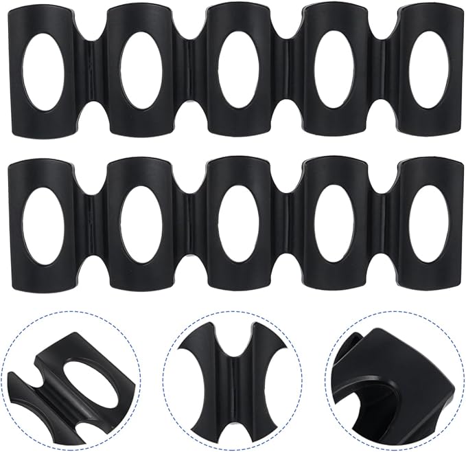 UPKOCH 2-Pack Stackable Silicone Refrigerator Mat Can Organizer and Wine Bottle Holder for Fridge Storage - Non-Slip Beverage Dispenser Rack for Beer Soda Pop, Black