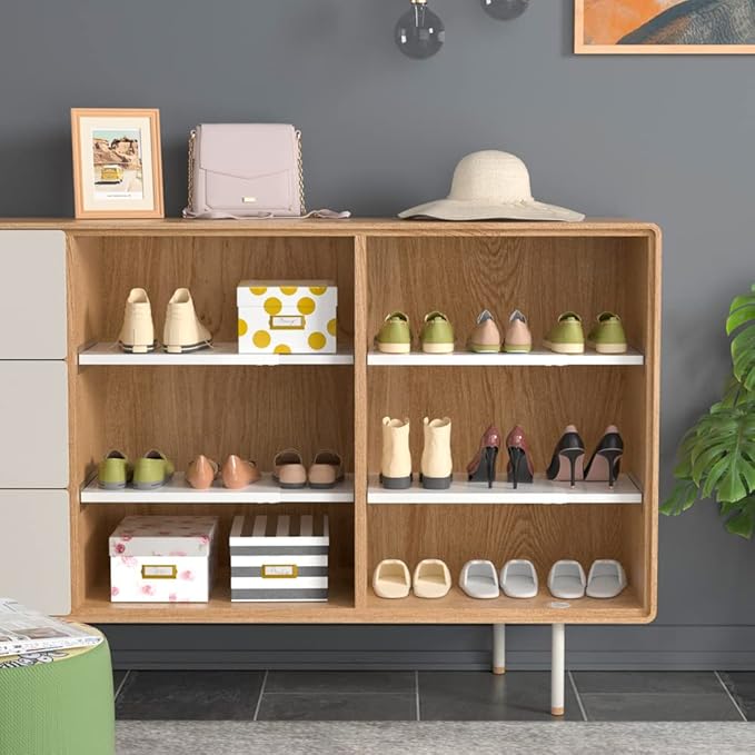 Adjustable Closet Storage Shelves, Expandable Wardrobe Shelves Organizer System with Sticker for Kitchen, Cupboard, Wardrobe, Under Sink and Bathroom 3 Pack (L:16.9'' to 31.5"; W:7.9")
