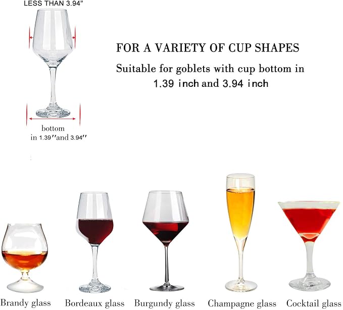 MOCOUM Under Cabinet Stemware Rack, Glass Hanger Rack - Wire Wine Glass Holder Storage Hanger for Cabinet Kitchen Bar (3 Rows)
