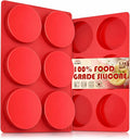 HKNMTT Round Silicone Mold for Baking, Shallow Large Muffin Top Hamburger Pan, 12 Cavities 2 Pack Breakfast Sandwich Baked Eggs Bites Circle Cake Layer Mould Food BPA Free Grade Oven Safe