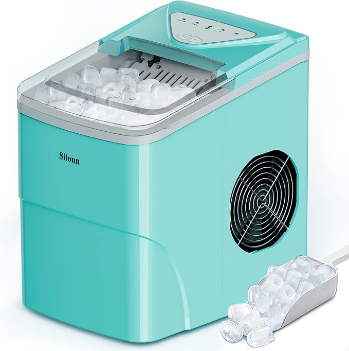 Silonn Ice Maker 9 Cubes in 6 Mins with Black+Decker 12-Cup Programmable Coffee Maker Bundle