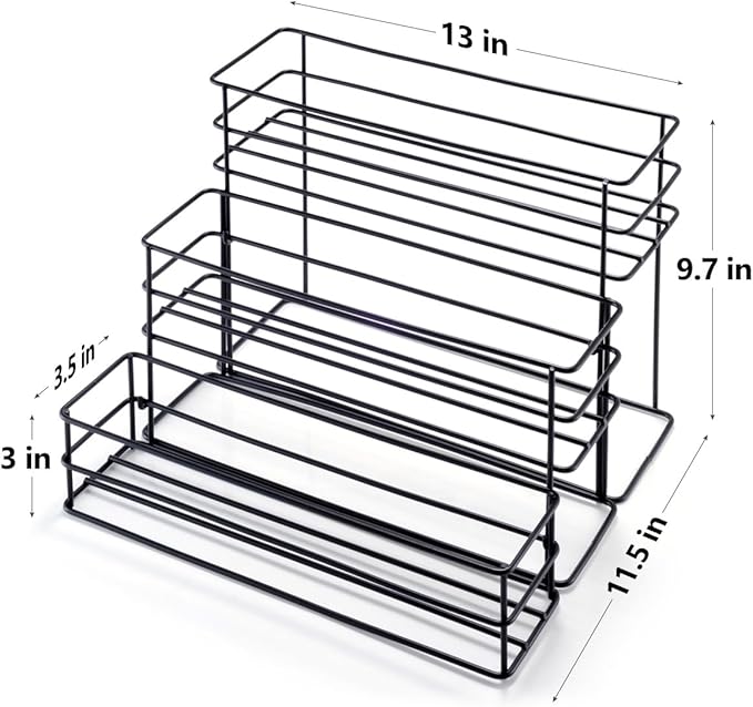 kimilus 12 Bottle Capacity Coffee Syrup Organizer 3 Tier Coffee Syrup Stand Shelf for Coffee Bar Kitchen Small Wine Rack for Bar Family Storage for Syrup Wine Dressing