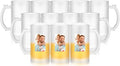 Mifoci 12 Pcs Sublimation Blank Beer Mugs Personalized Tazas Para Father's Day Present 16 oz Frosted Beer Glass Cups Can Add Photo Text or Image Gift for Dad Husband Groomsmen Wedding Oktoberfest