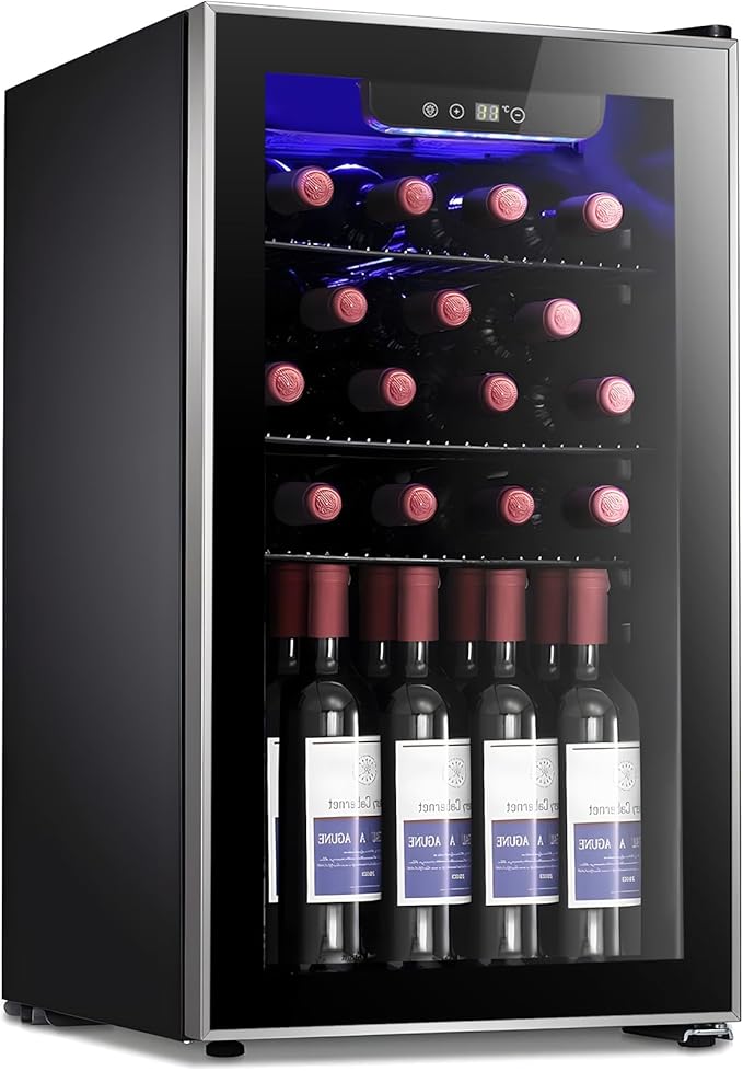 Antarctic Star Mini Fridge 130 Can Beverage Refrigerator Cooler with Glass Door,Adjustable Shelves & Digital Temperature for Soda Beer or beverage cooler for Home, Office Bar 3.1cu.ft