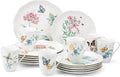 Lenox Dinnerware Set, Butterfly Meadow 18-Piece Set, Service For 6, White Porcelain, Butterfly And Flower Designs, Plates And Bowls Sets, Dishwasher Safe, Home & Kitchen (Assorted, 18 Pieces)
