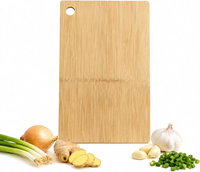 Mini Cutting Board for Small Food Prep – 11.8 x 7.3" Glue-Free One-Piece Solid Bamboo, Lightweight & Easy One-Hand Use, Perfect for Chopping Garlic, Ginger, Herbs & Serving Bread, Cheese, Charcuterie