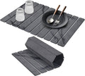 Stone Dish Drying Mats for Kitchen Counter, 24"(L)×16"(W) Marble-Pattern Dish Drying Mat, Eco-Friendly Absorbent Diatomaceous Earth Mats for Dishes Bottles Cups, Match Any Countertop【 Dark Grey】