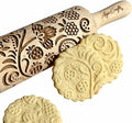 STRAWBERRY embossing rolling pin. Engraved wooden embossed dough roller for embossed cookies or clay by Algis Crafts